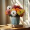 6 Pack Artificial Chrysanthemums Deep Pink Silk Flowers,24'in Long Stem Fake Mums,Suitable for Spring Easter Flowers,Wedding Decoration Bouquets,Fall Decor,Home Decor(Autumn Powder)